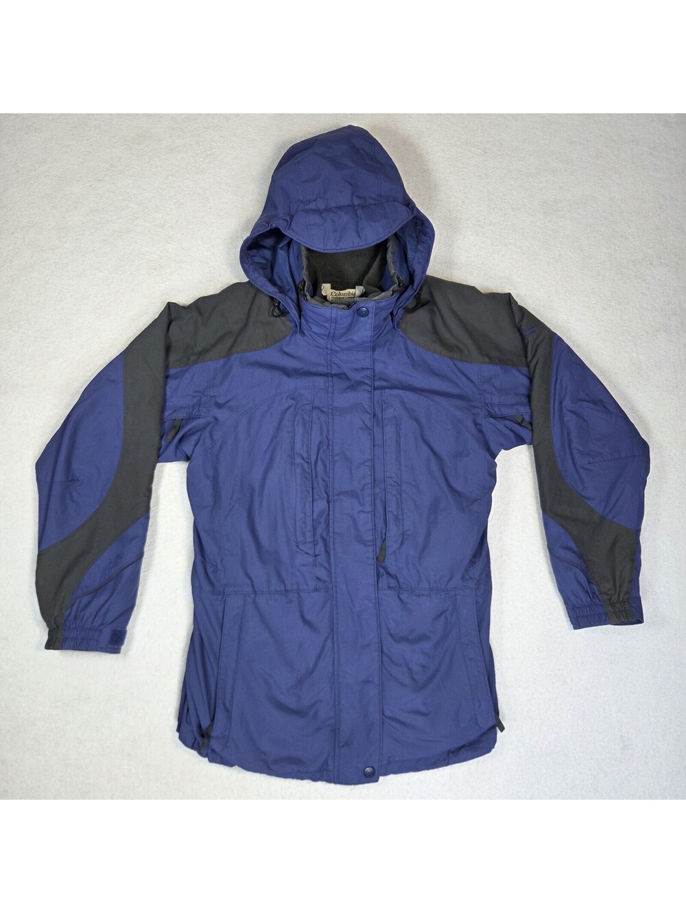 Vtg Columbia Navy Jacket Womens Small 3 in 1 Removable Liner Interchange Core